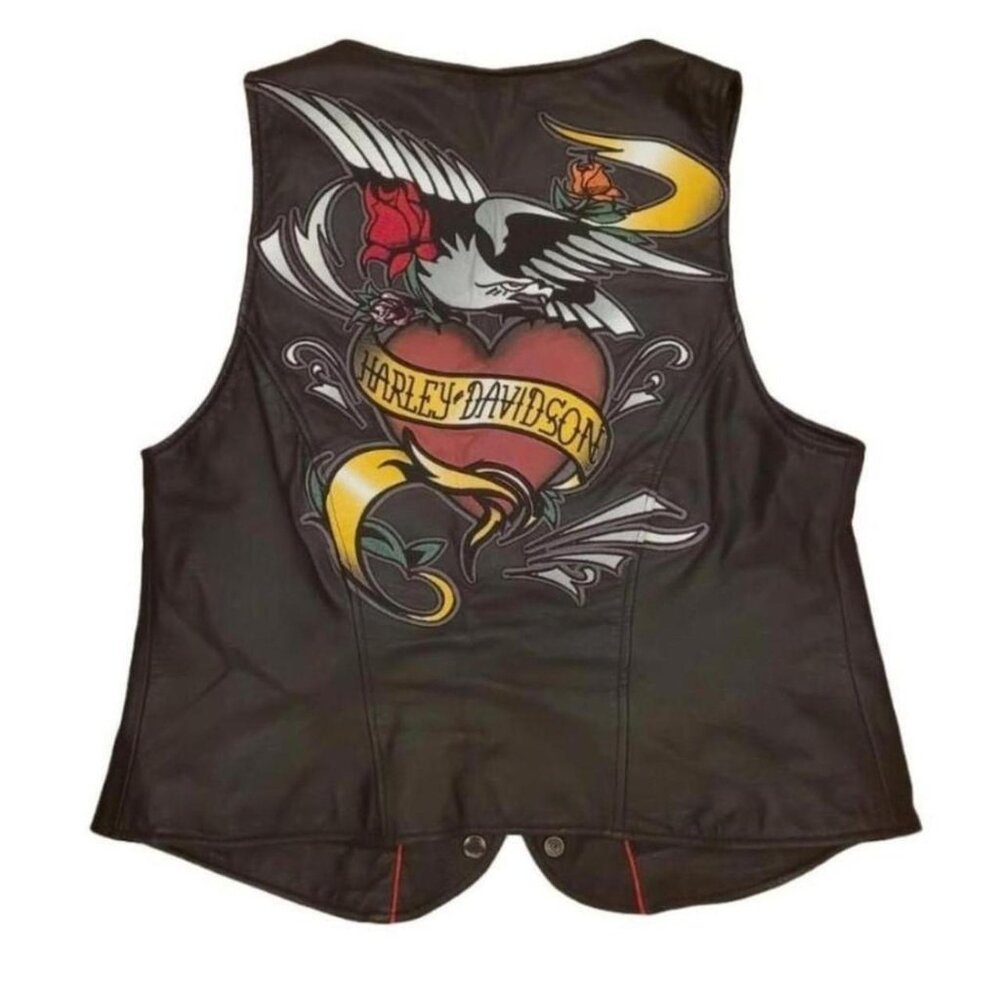 🔥 Vintage Harley-Davidson Women’s Black Leather Vest 🔥
